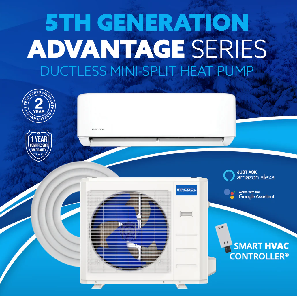 MRCOOL Advantage 5th Gen 18,000 BTU 19.2 SEER2 Ductless Mini Split Air Conditioner and Heat Pump - 230V - Image 5