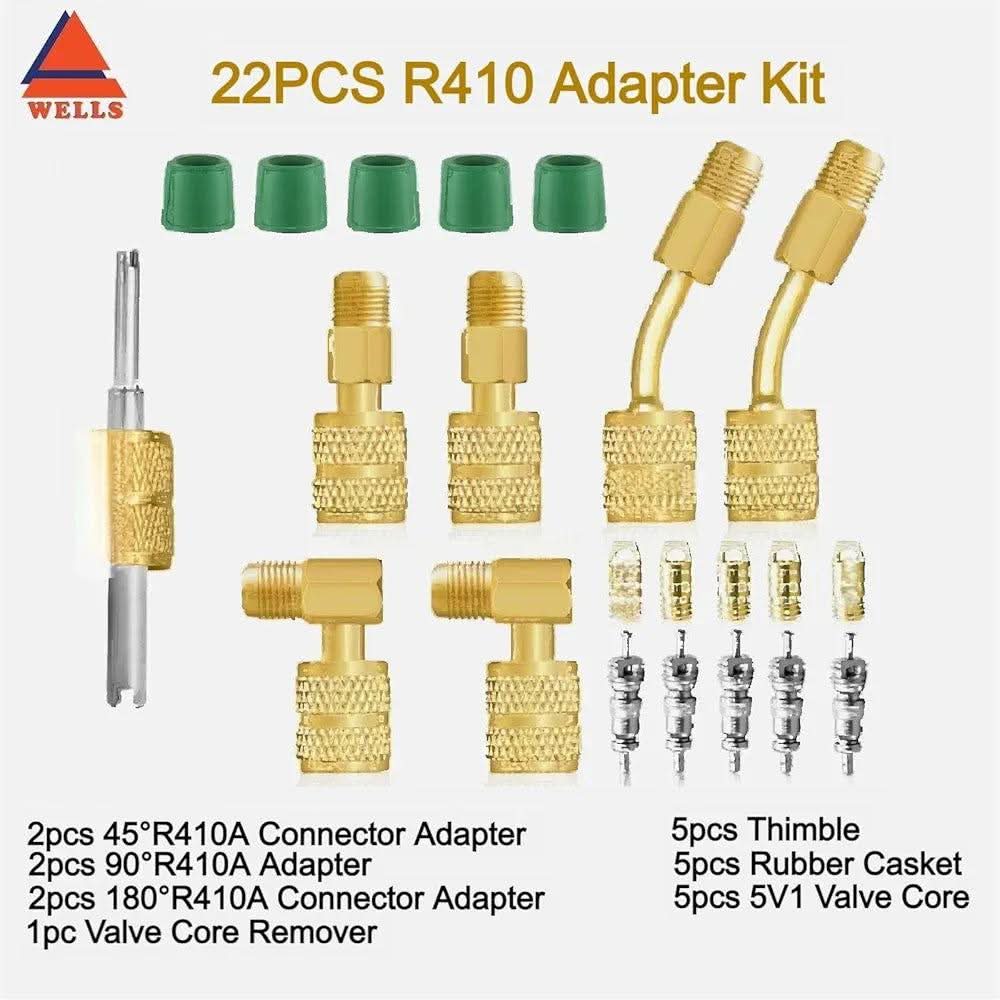 R410A Refrigerant Mini-Split Adapter 22-Piece Kit - Image 6